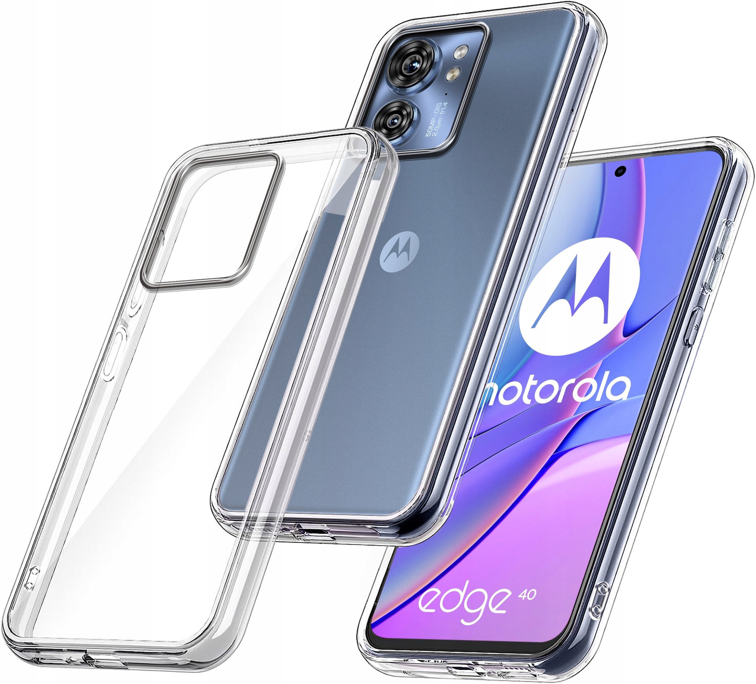 Etui do Motorola Moto Edge 40 WZMACNIANE 360 CLEAR