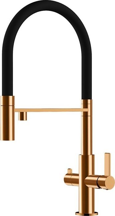 Bateria kuchenna Aquasanita Helika 7763-C Miedź Bateria kuchenna z elastyczną wylewką i podłączeniem do filtra