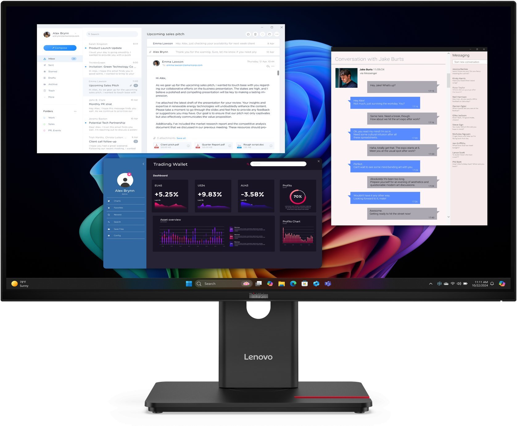 Monitor Lenovo ThinkVision T27UD-40 (64AFZAT2EU)