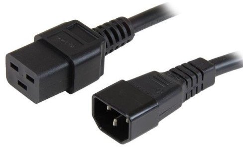 Kabel zasilający Manhattan IEC320 C14 NA C19 10A 2M CZARNY (355209)