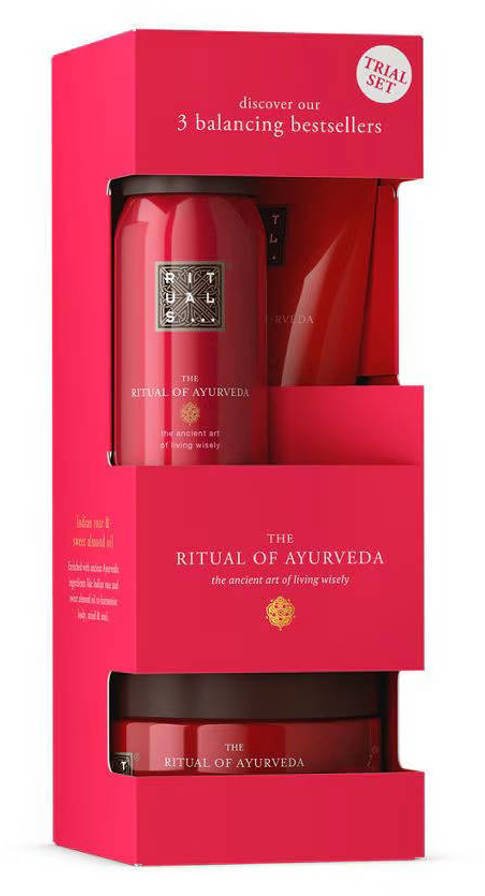 RITUALS_SET The Ritual of Ayurveda peeling do ciała 125gr + krem do ciała 70ml + pieniący żel pod prysznic 50ml