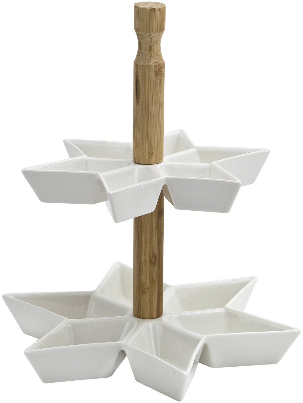 Patera dwupoziomowa na przekąski Gwiazda 6682 świąteczna