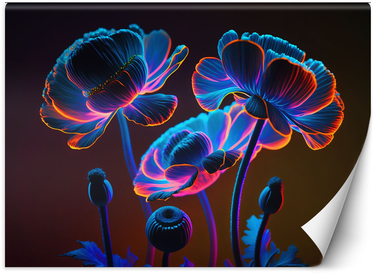 Feeby Fototapeta Neonowe kwiaty natura 200x140 small