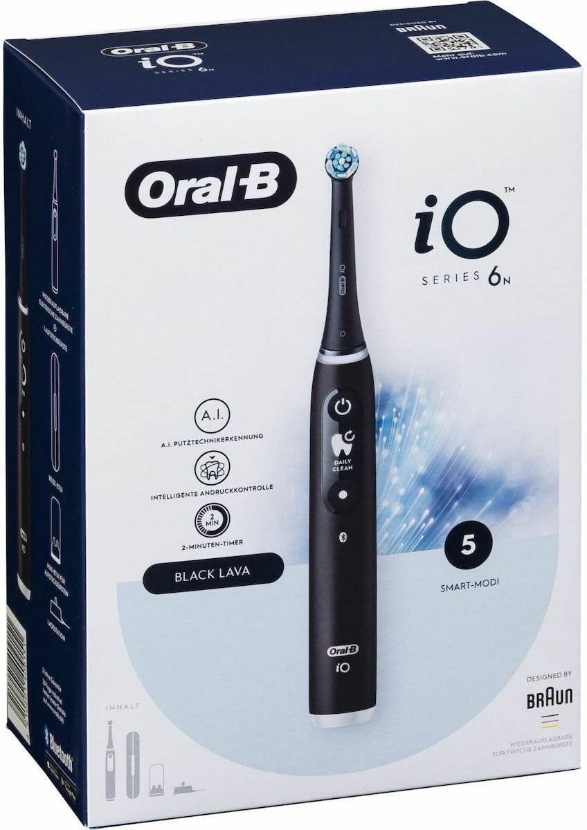 Szczoteczka Oral-B Electric Toothbrush | iO6s | Rechargeable | For adults | Number of brush heads included 1 | Number of teeth brushing modes 4 | Blac