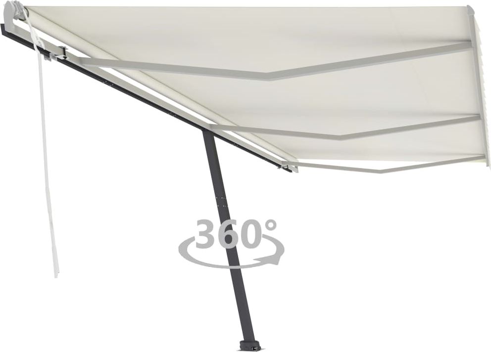 vidaXL Wolnostojąca, ręcznie zwijana markiza, 600x300 cm, kremowa