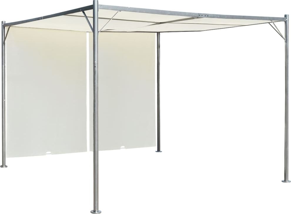 vidaXL Pergola z regulowanym dachem, śmietankowa, 3x3 m, stalowa