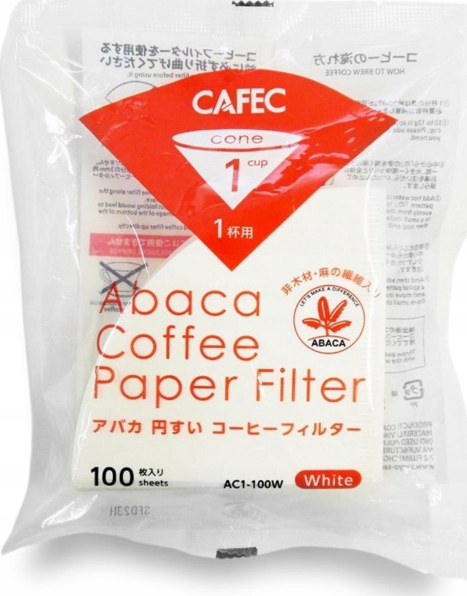 Orion CAFEC Filtry papierowe stożkowe ABACA pojemność 1 filiżanka kolor biały sztuk 100