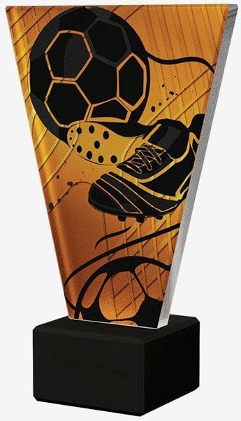 Victoria Sport Monochromatyczne trofeum szklane na podstawie marmurowej - PIŁKA NOŻNA PIŁKA BUT