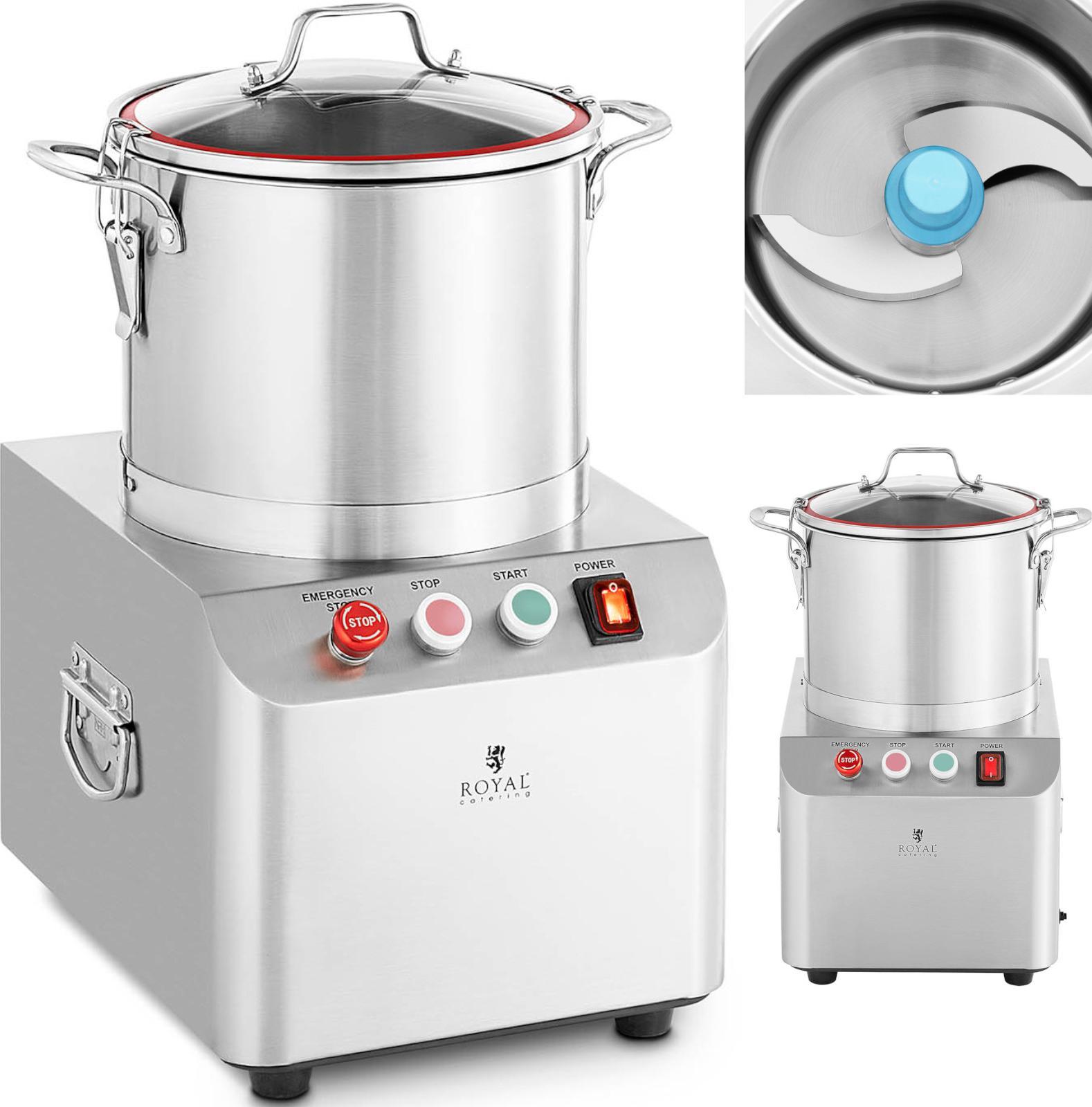 Royal Catering Kuter wilk gastronomiczny do siekania mielenia krojenia mięsa warzyw 1400 obr./min 10 l 750 W Kuter wilk gastronomiczny do siekania mie