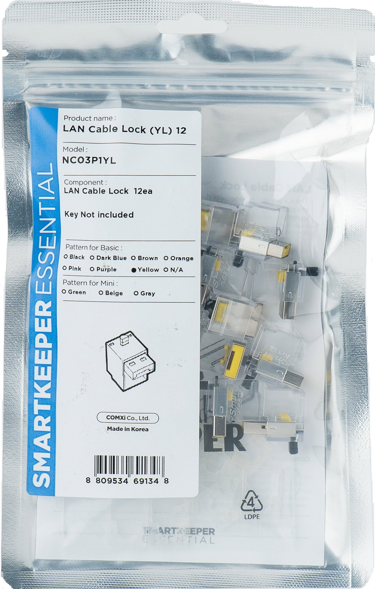 Smartkeeper SmartKeeper Basic "LAN Cable" Lock gelb 12 Stk.