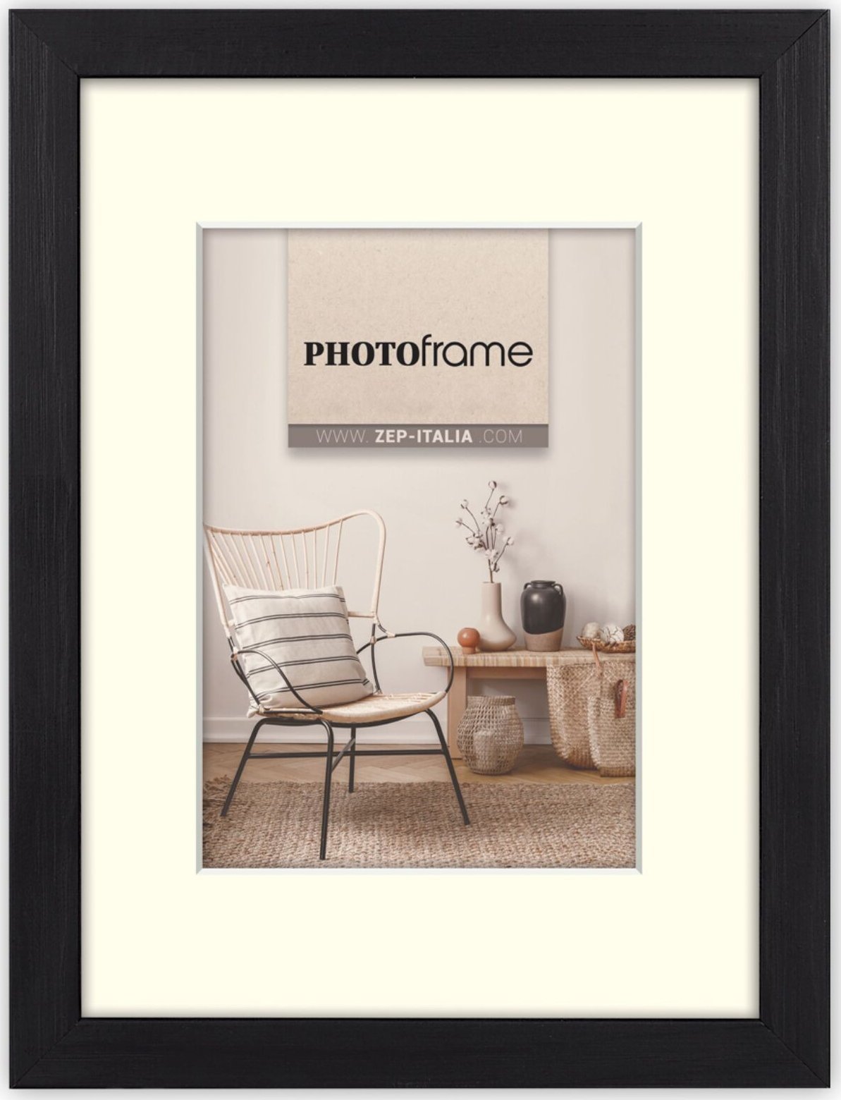 Ramka ZEP ZEP Malmo black 10x15/15x20 Holz mit Passepartout V4568B