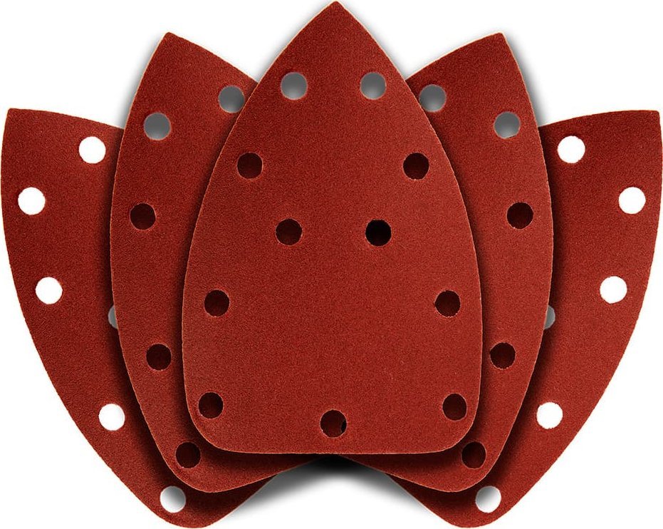 Graphite Papier ścierny na rzep delta 140 x 140 x 80 mm, K180, 5 szt., z otworami