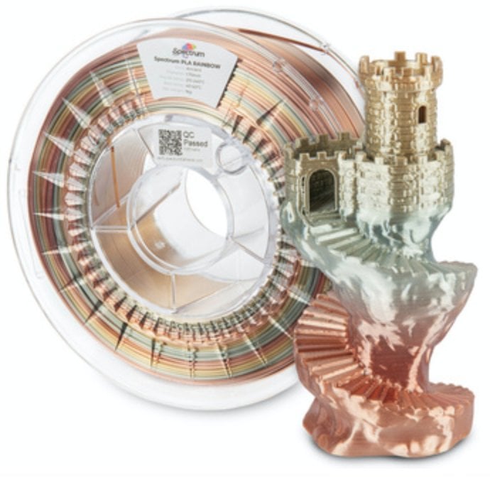 Spectrum 3D filament, PLA Silk Rainbow, 1,75mm, 1000g, 81021, ancient