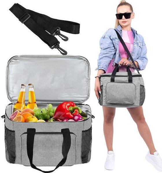 Springos Kosz termiczny 16L na jedzenie torba termiczna szary UNIWERSALNY