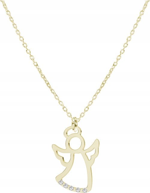 Radziszewska Jewellery Złoty Naszyjnik z Aniołem Anioł Prezent 925 Święta ŻYCZENIA GRATIS