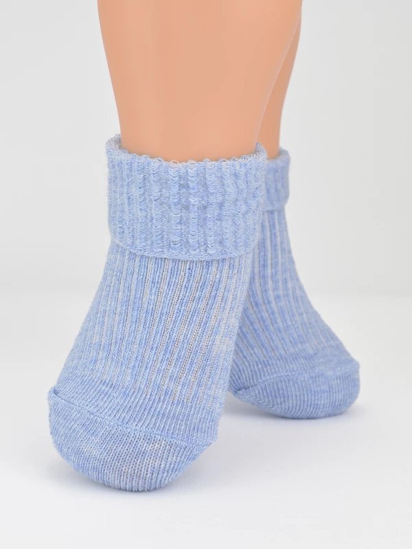 Skarpety niemowlęce wywijane błękitne 3-6 m