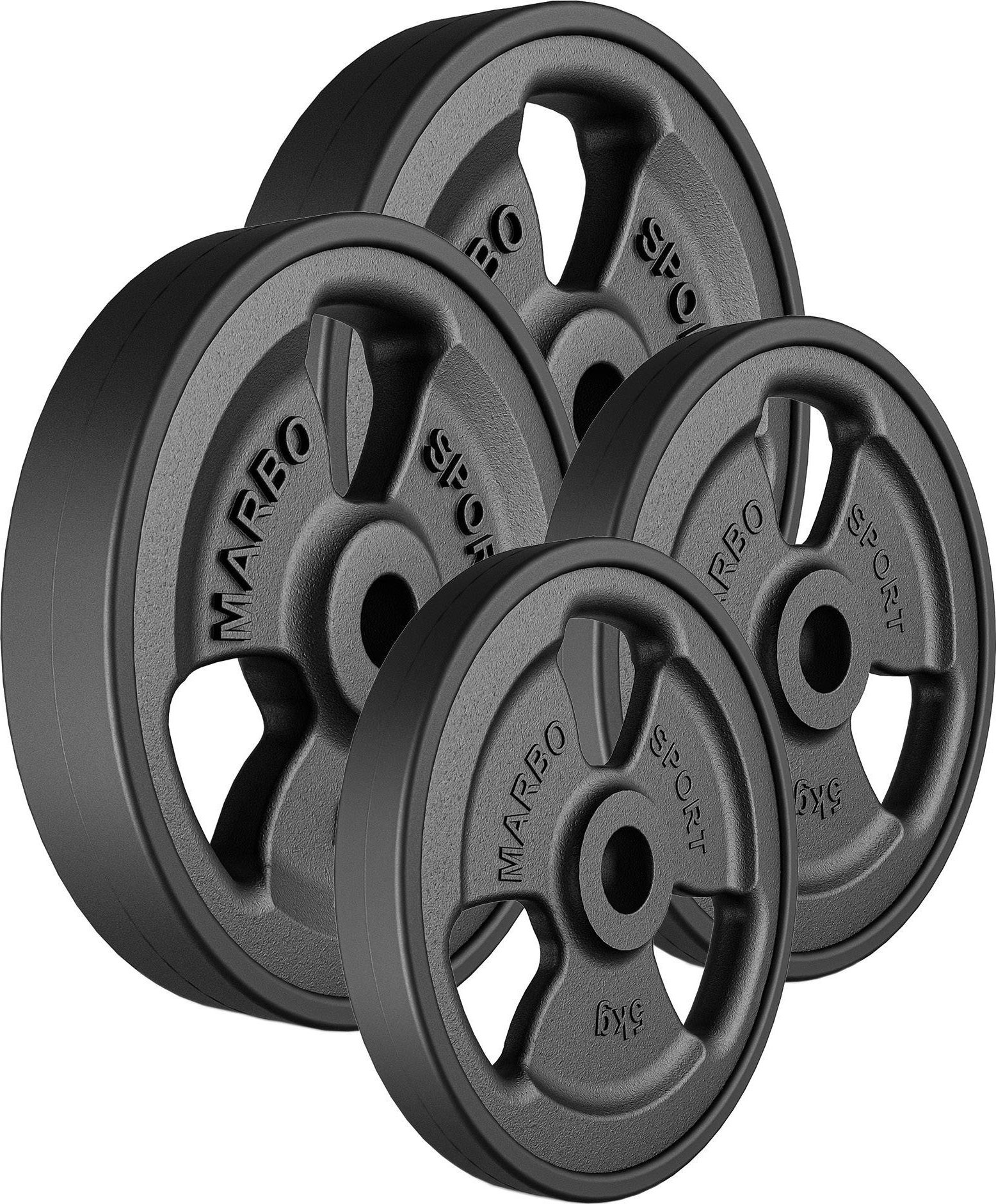 Zestaw obciążeń gumowanych 30 kg / 2 x 10 kg + 2 x 5 kg - Marbo Sport