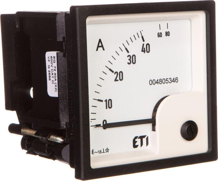 Eti-Polam Amperomierz analogowy tablicowy 40A klasa 1,5 72x72mm EQ72 004805346