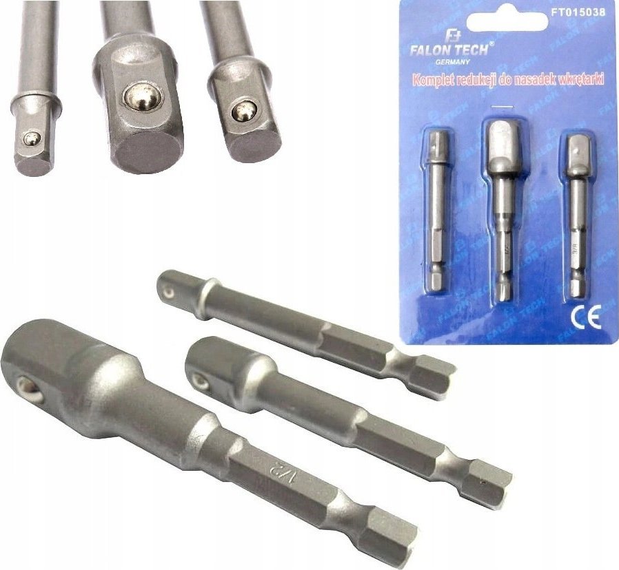 Falon-Tech REDUKCJE DO NASADEK WKRĘTARKI NASADKI ADAPTERY 3SZT
