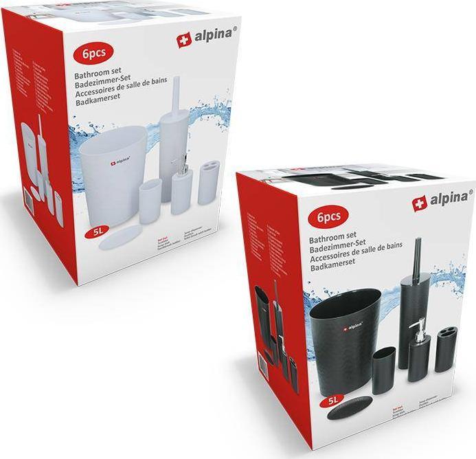 Alpina Alpina - zestaw łazienkowy 6 elementów (biały)