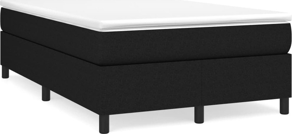 Łóżko Kontynentalne Z Materacem, Czarne, 120X190 Cm, Tkanina
