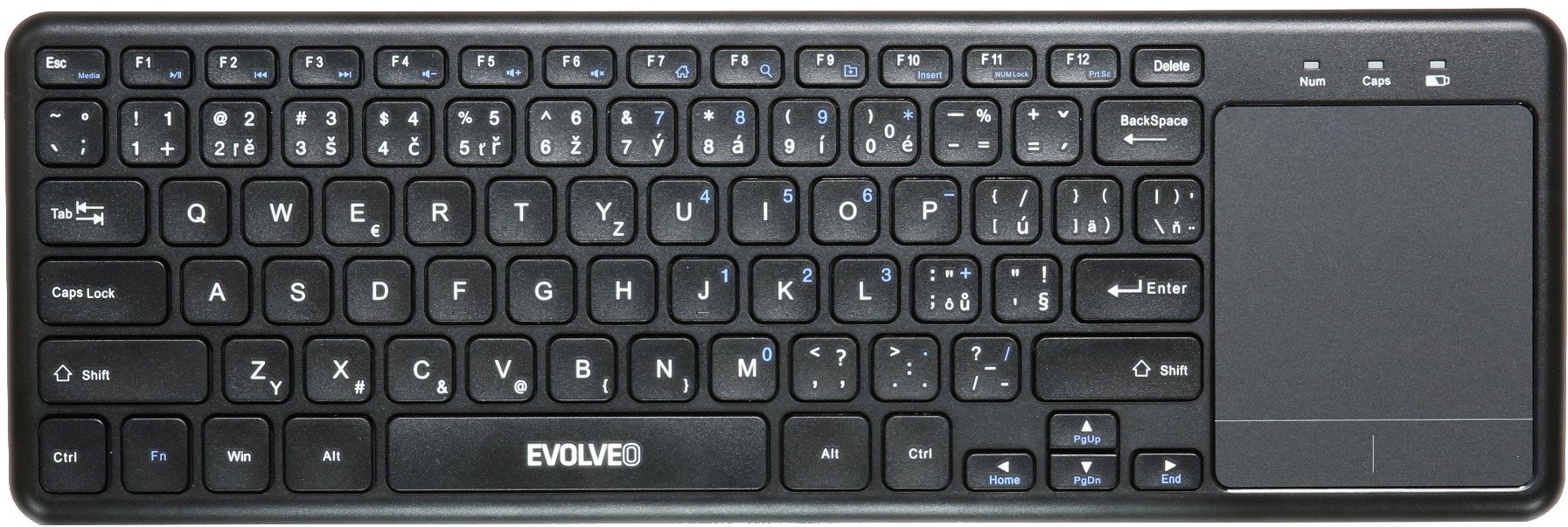 Evolveo WK32BG klawiatura TV RF Wireless QWERTY Angielski Czarny