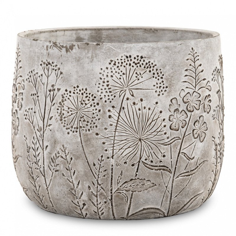 Osłonka cementowa na Doniczkę Kwiaty szara Ozdoba do Wnętrz 17cm x 22cm x 22cm