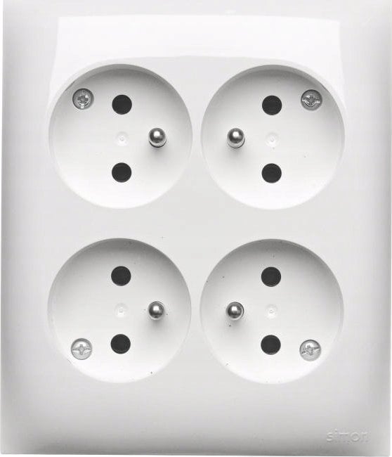 Kontakt-Simon Simon Aquaclick Gniazdo IP20, 4-krotne z uziem. biały ACGZN4/11