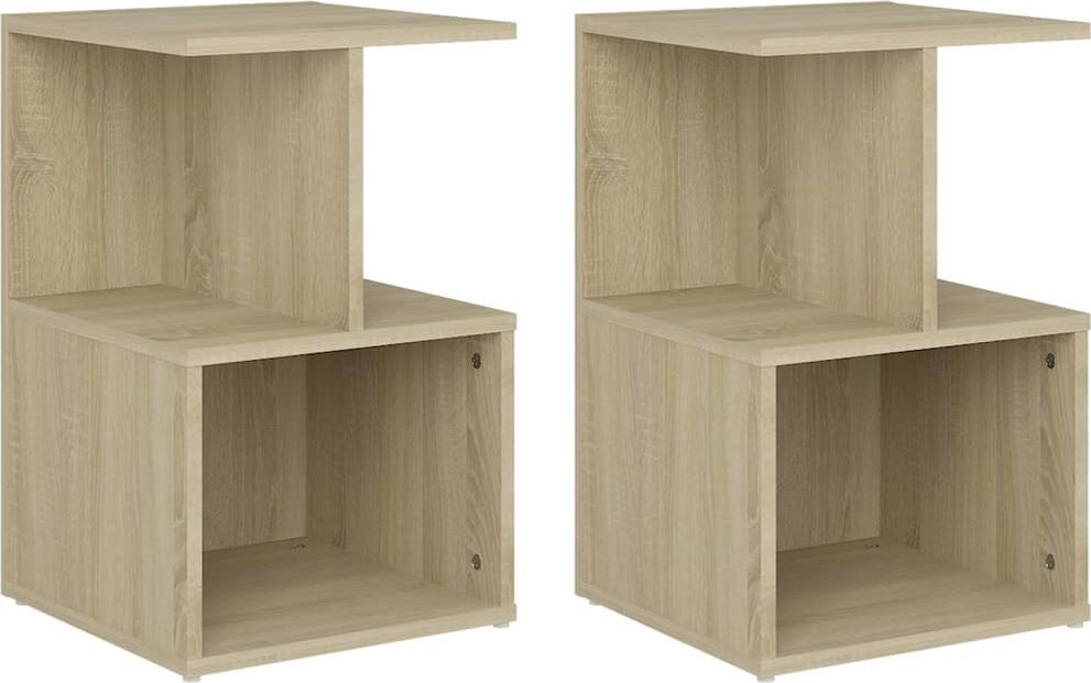vidaXL Szafki nocne, 2 szt., dąb sonoma, 35x35x55 cm, płyta wiórowa