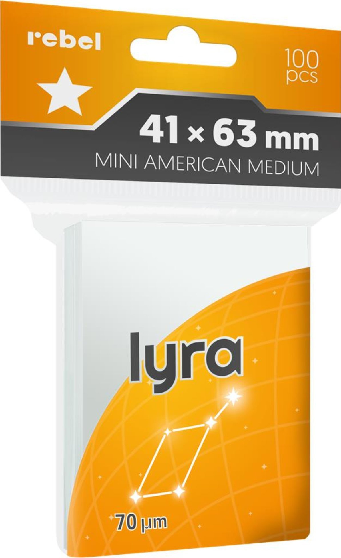 Rebel KOSZULKI NA KARTY LYRA MINI AMERICAN MEDIUM 41x63mm 100szt REBEL