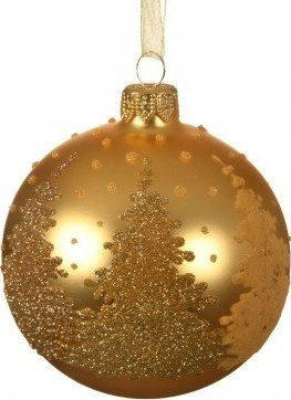 Kaemingk Bombka choinkowa szklana złoty mat 8 cm