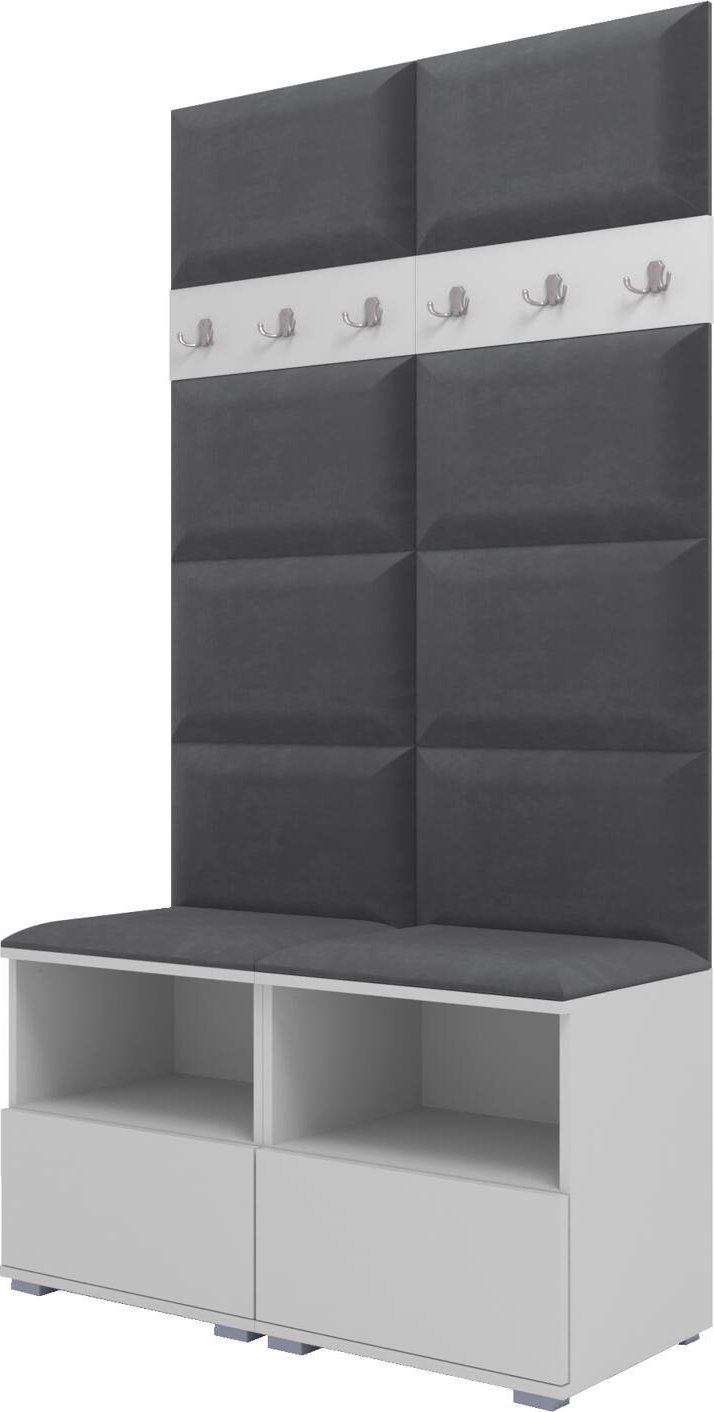 Ravio Tapicerowana garderoba Nela III - kolor biały + tkanina Trinity 15