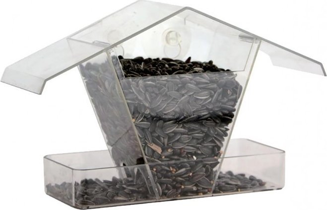 Garden&Fun Karmnik dla ptaków na okno/szybę, przezroczysty, akrylowy, 24x9x15cm, z przyssawkami