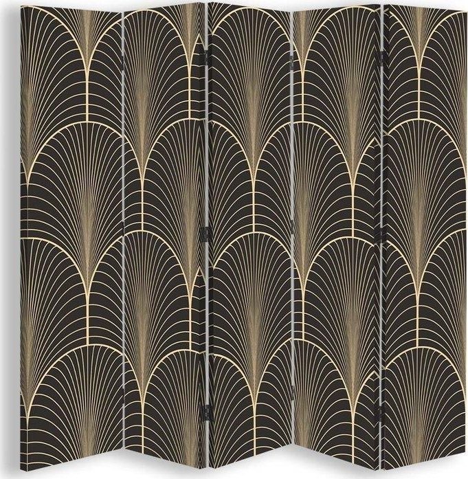 Feeby Parawan dwustronny, Geometryczna abstrakcja w stylu glamour - 180x170