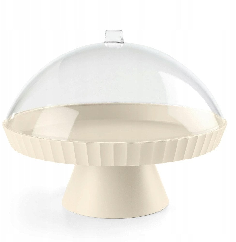 AGORA Patera do ciasta z pokrywą kremowa