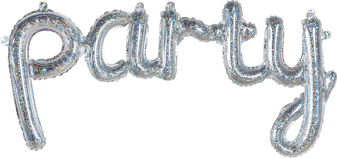 GoDan Balon foliowy Napis PARTY, holo, 82 cm