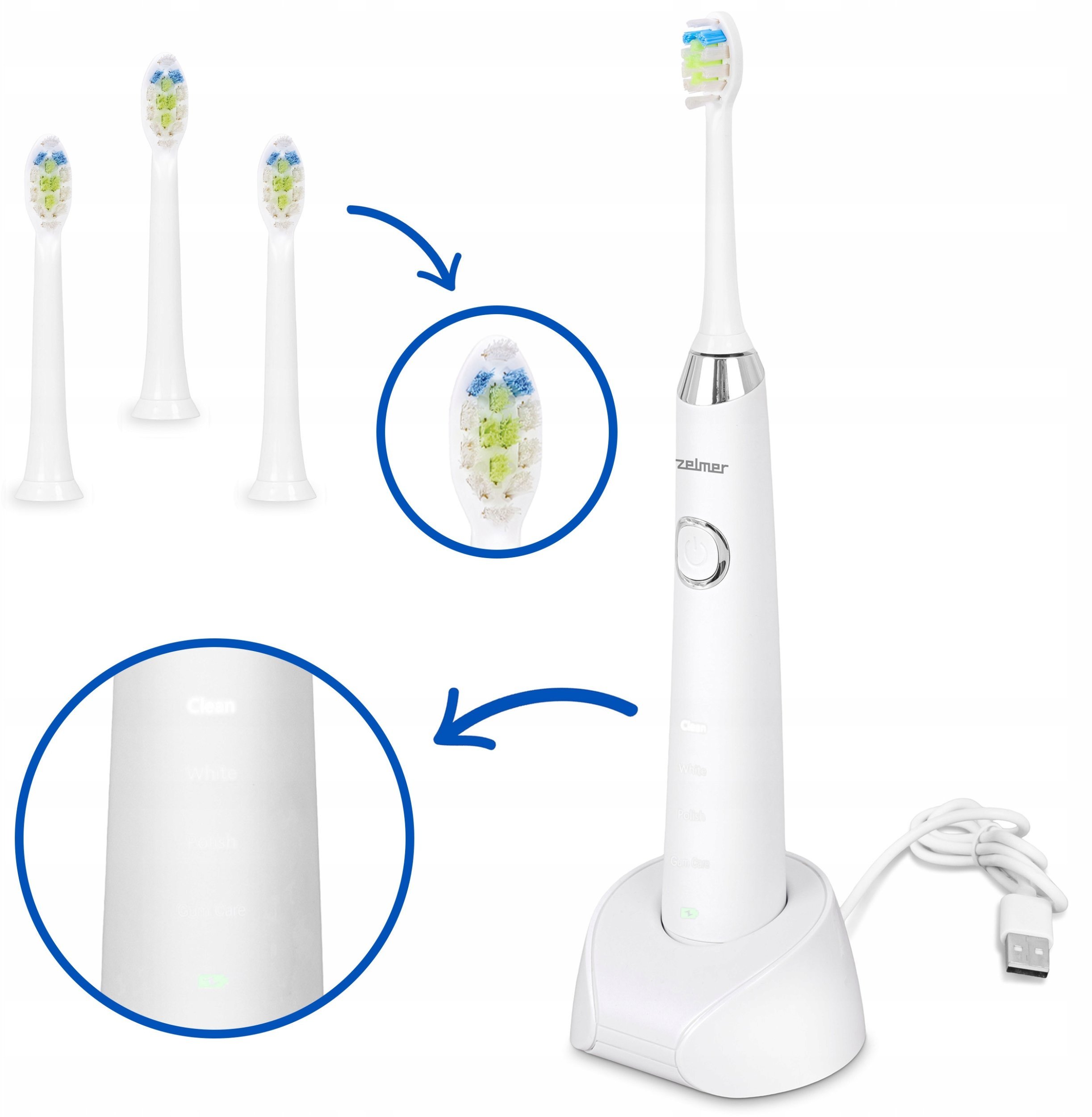 SZCZOTECZKA SONICZNA ZTB 8010W 38000 drgań/min