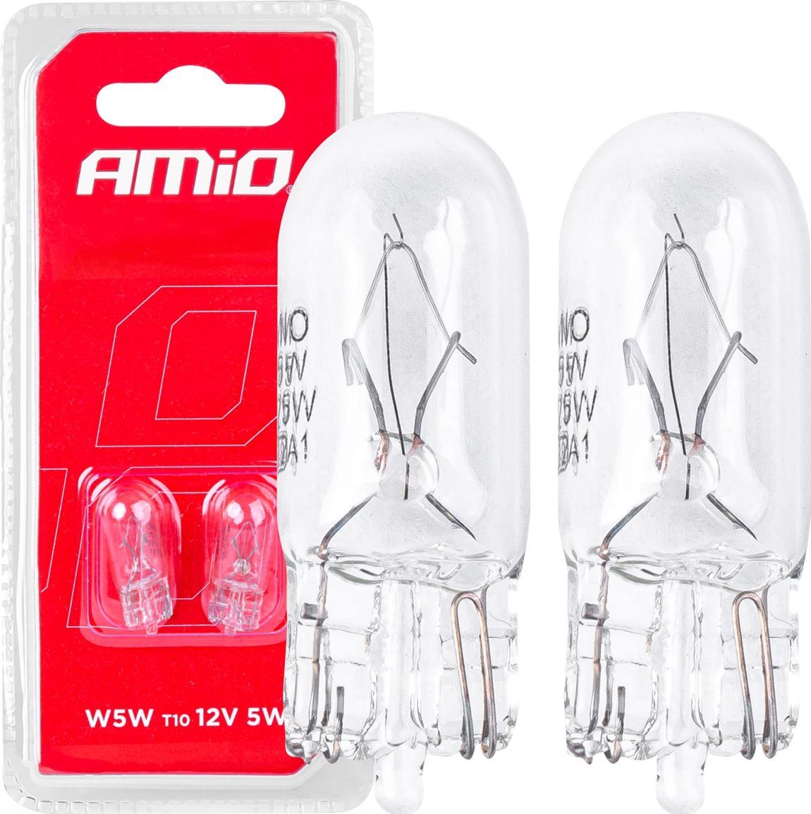 AMiO Żarówki halogenowe t10 w5w w2.1x9.5d 12v 2szt. blister amio-03346