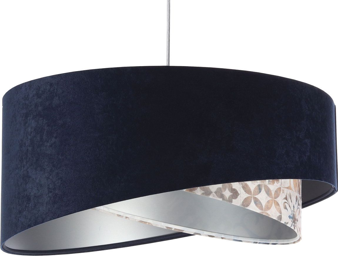 Lampa wisząca Lumes Granatowa lampa wisząca welurowa - EXX16-Fortina