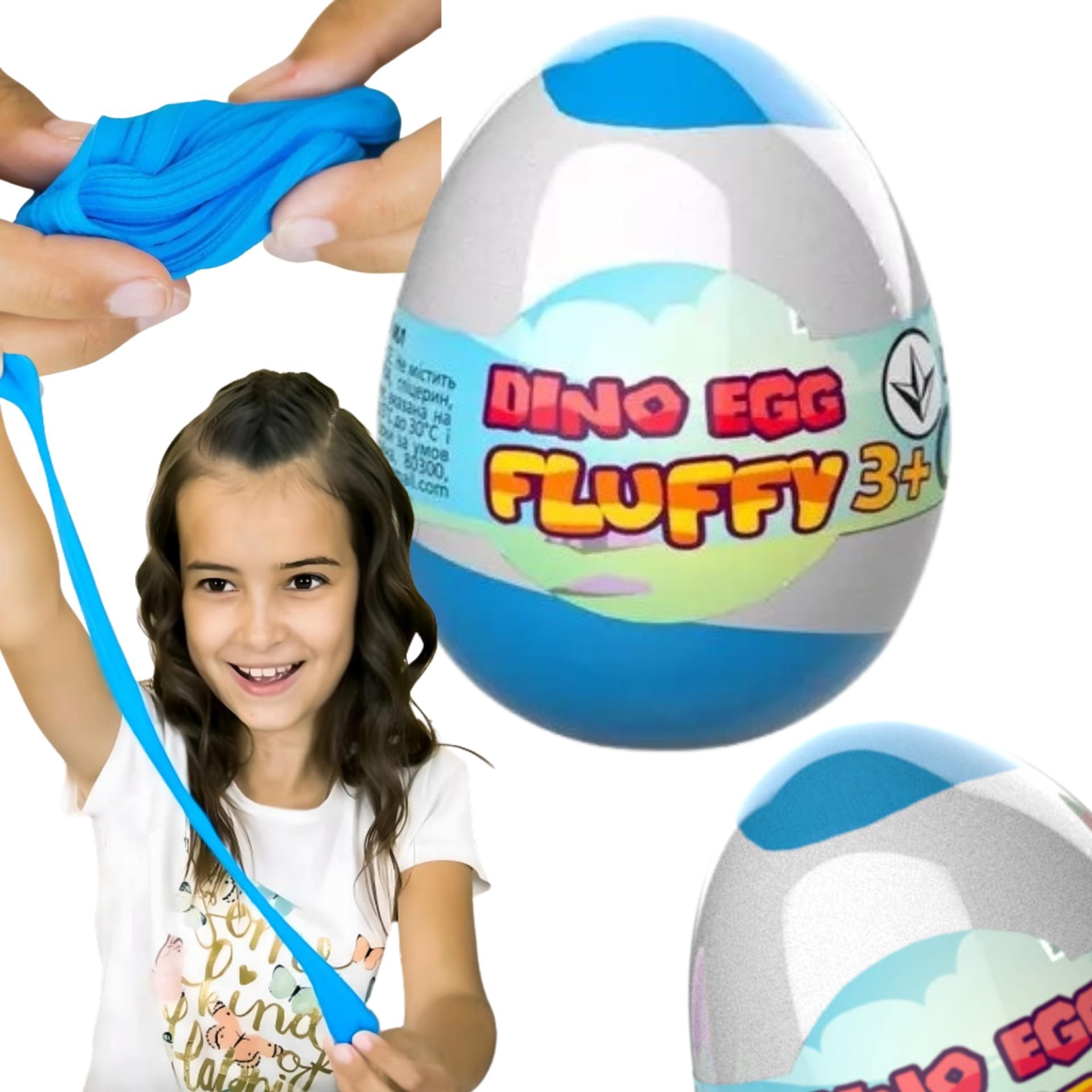 LeanToys Slime Glutek Antystresowy Fluffy Egg Jajo Dinozaura Rozciągliwy 40 ml