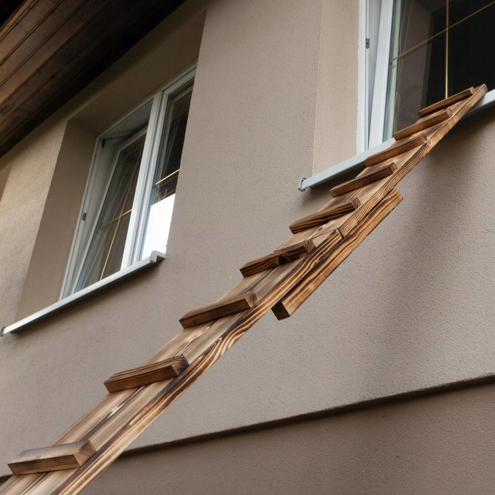 QLS DRABINKA DREWNIANA SCHODY DLA KOTA 6M + HACZYKI