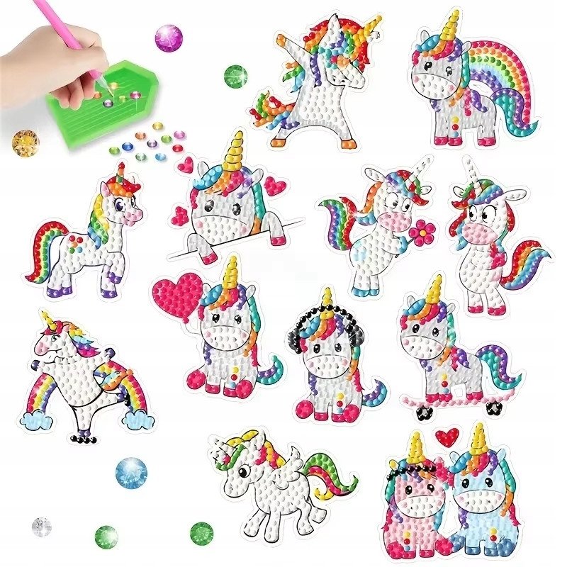 Diamentowe obrazki / naklejki dla dzieci / rękodzieło artystyczne / UNICORN