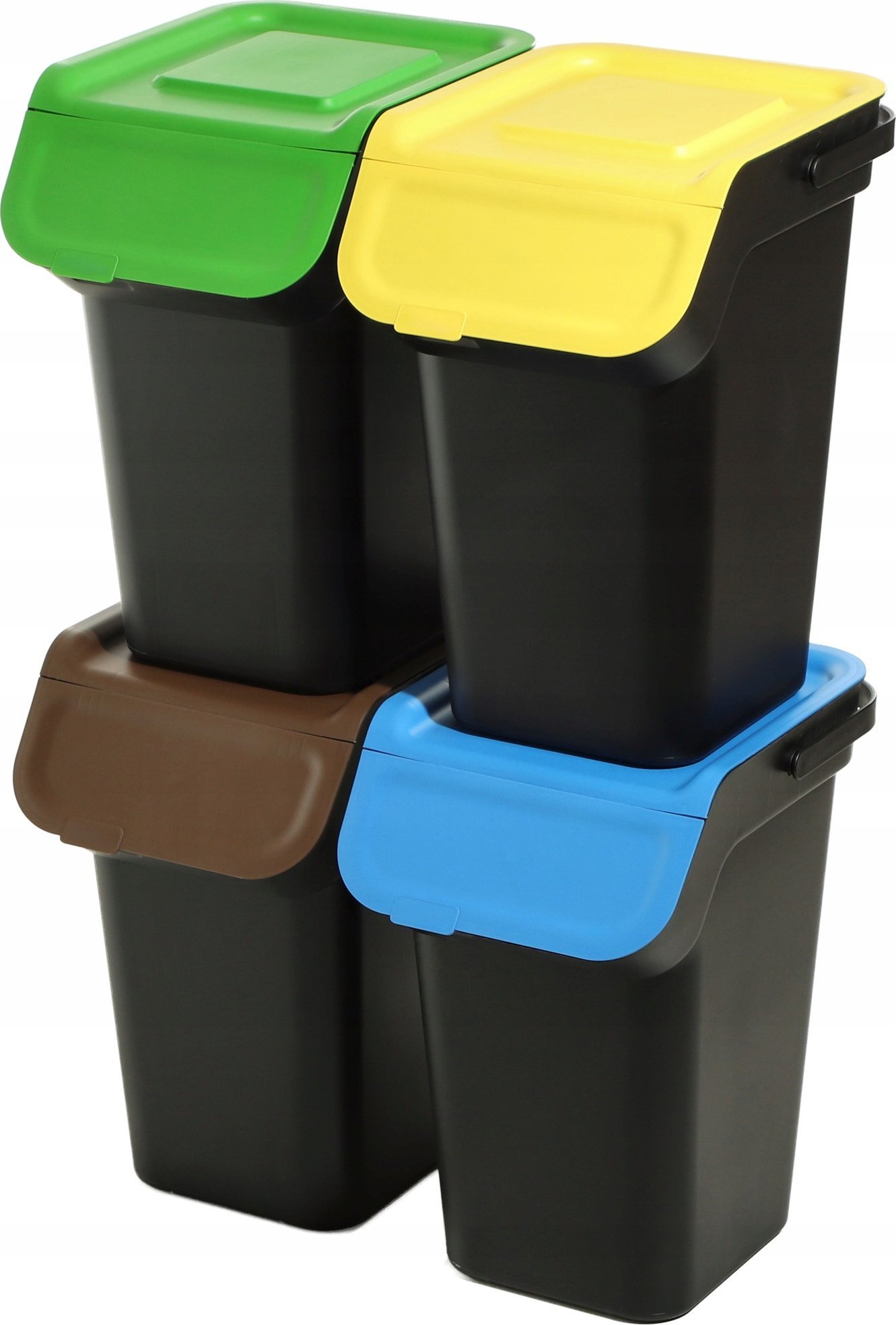 Kosz na śmieci Kadax KADAX Kosz Na Śmieci 4x25L Zestaw Do Segregacji Odpadów Pojemnik Z Uchwytem