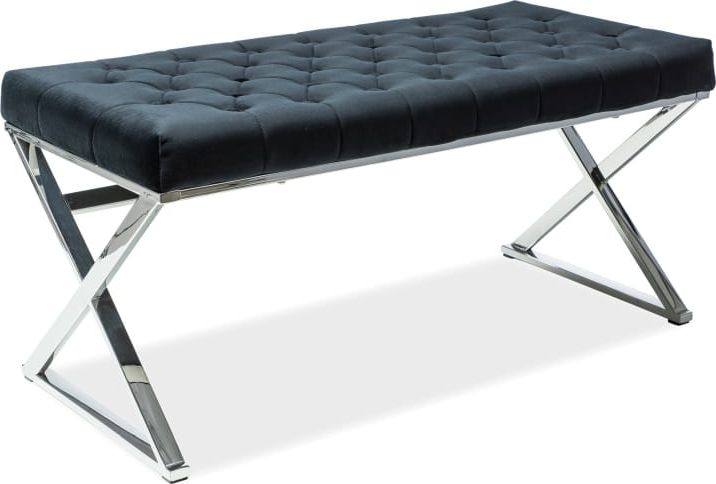 Signal Ławka tapicerowana ONYX czarna aksamit