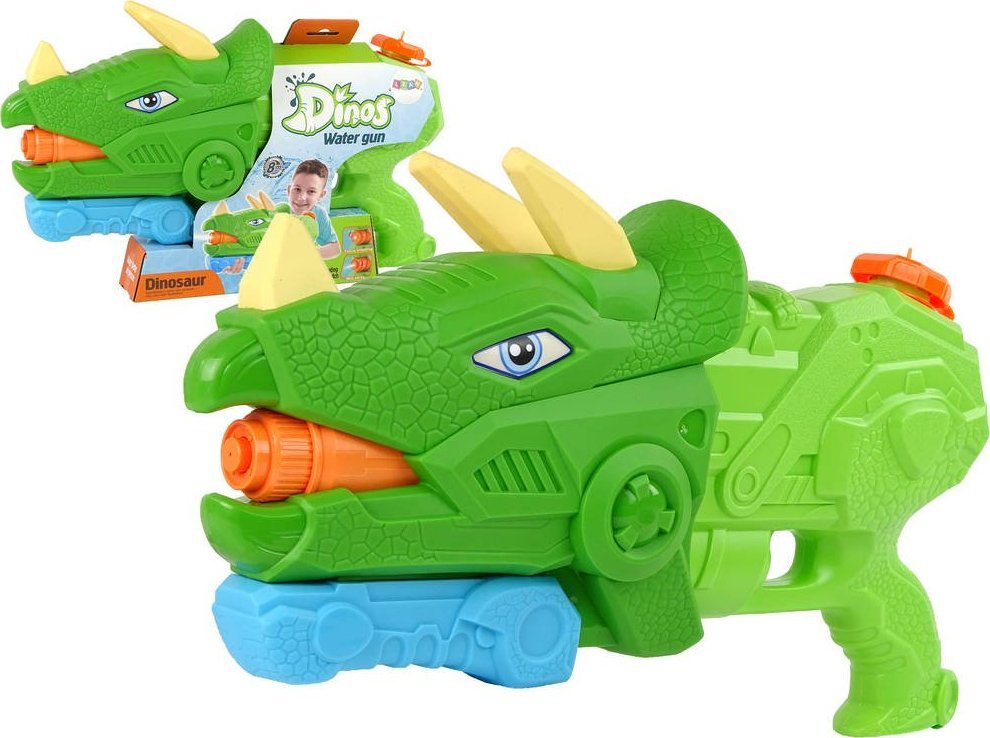 Pistolet Na Wodę Dinosaur Triceratops 1330 ml Zielony Zasięg 8 m