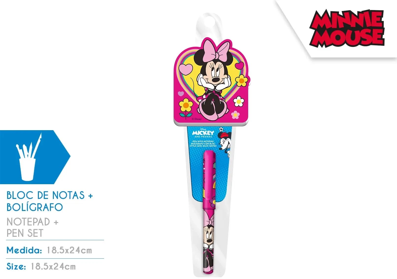 Zestaw Notatnik z długopisem Myszka Minnie WD21730 Kids Euroswan