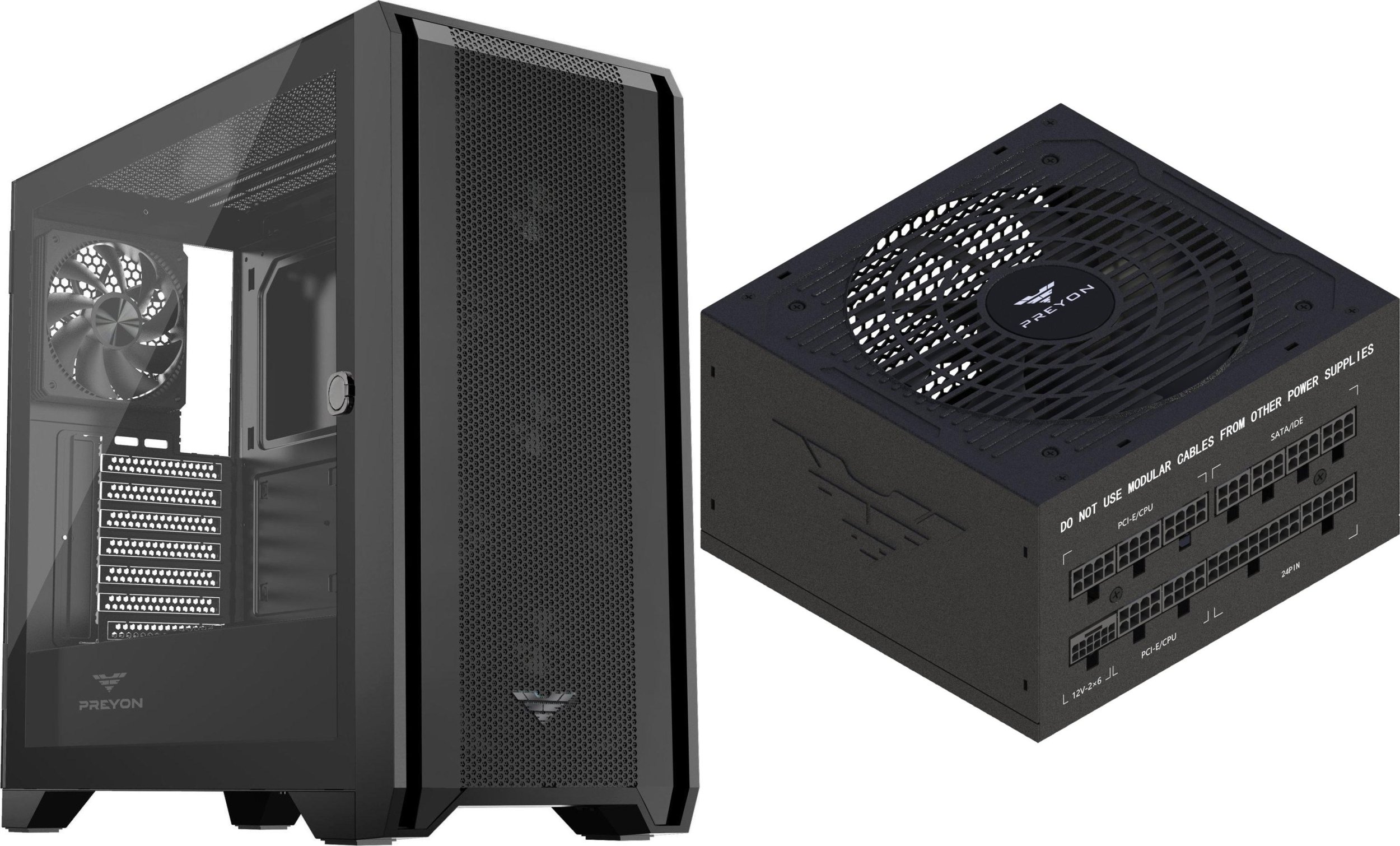 Obudowa PREYON Obudowa PREYON Nest Windy Black + Zasilacz PREYON EAGLE POWER GOLD 1000W