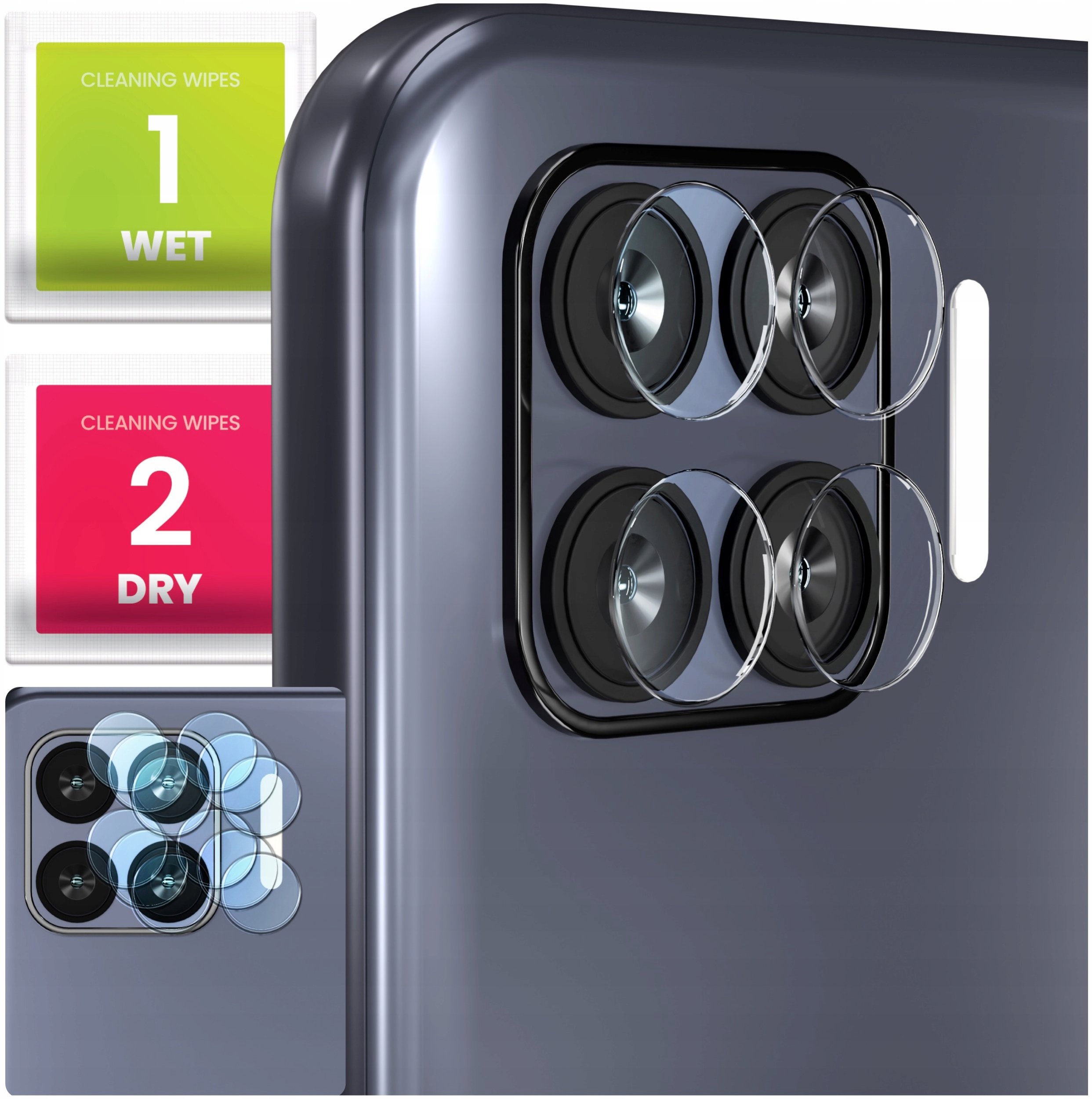 3-PAK Szkło Na Aparat Do Oppo Reno4 Lite (Hartowane, Ochronne, Na Obiektyw)