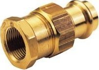 Conex Śrubunek z uszczelnieniem płaskim i gwintem wewnętrznym, 22x3/4 brąz B Press