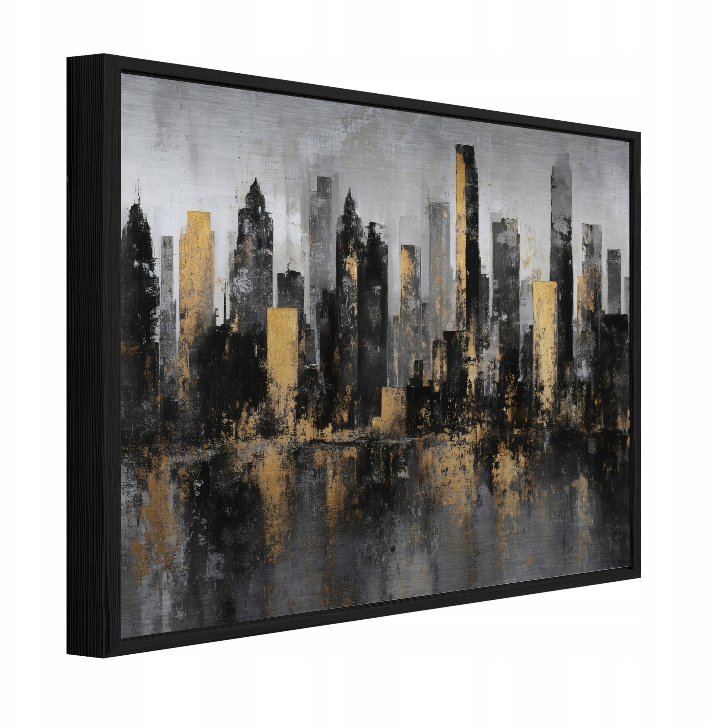 Obraz W Ramie Na Metalu Miasto Abstrakcja Do Sypialni Salonu 120x80